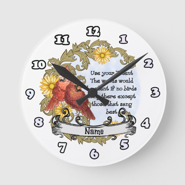 Cardinals Talent Clock Rund Klocka (Framsida)