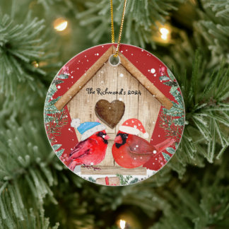 Cardinals Treehouse Personlig Julgransprydnad Keramik