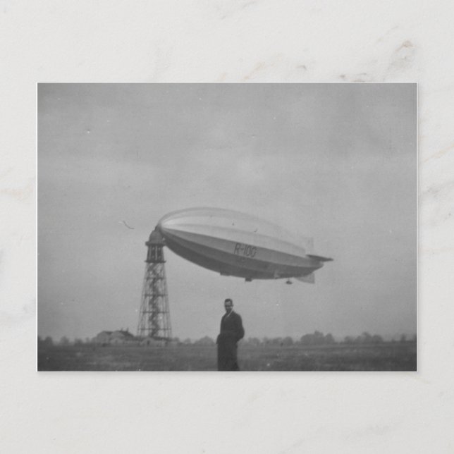 Cardington, Airship R100 on mooring mast Vykort (Framsida)