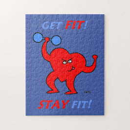 Cardio Fitness Tecknad Heart Exercise Instructor Pussel