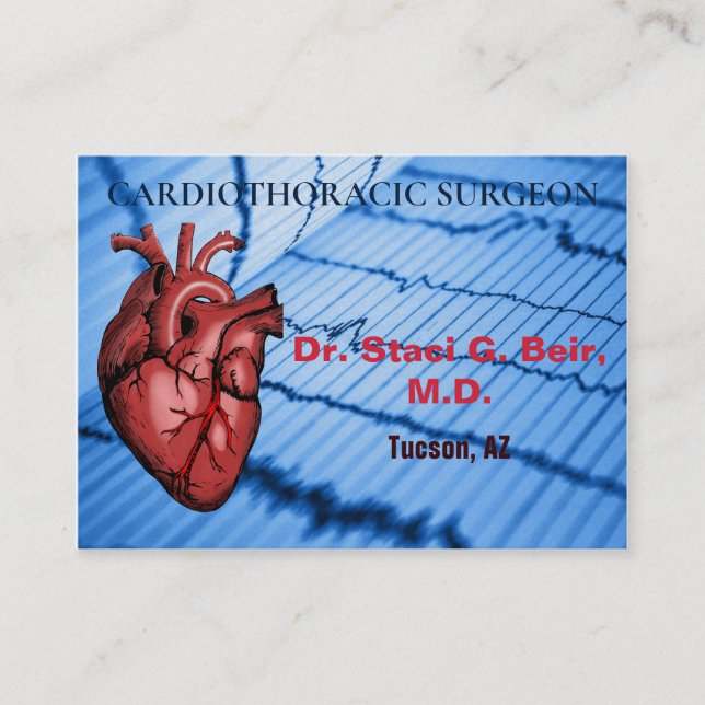 Cardio Graph Heart-relaterad Doktor-Papper Visitkort (Framsida)