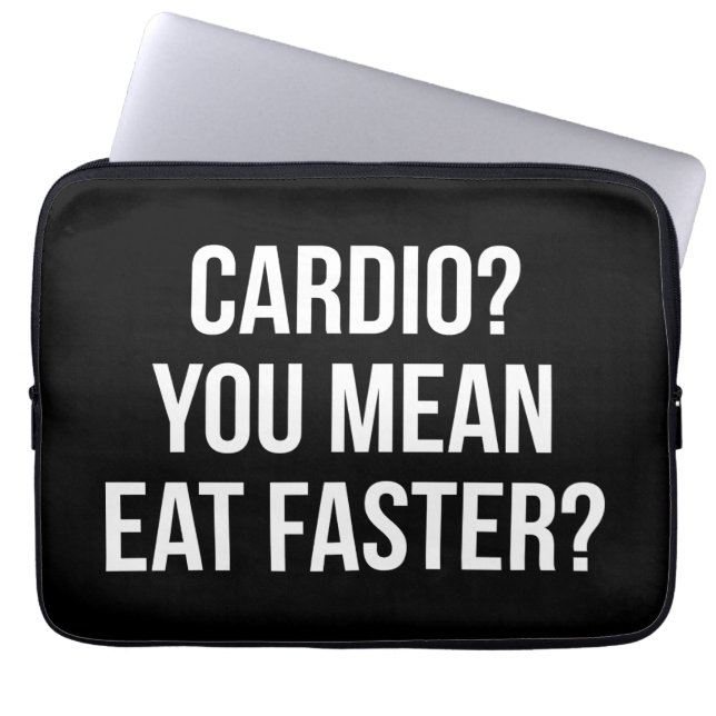 Cardio? Har du Elak snabbare? - Funny Bulking Gym Laptop Fodral (Framsidan)
