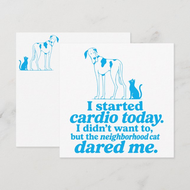 Cardio Katt Grand Danois Julkort (Fram/baksida)