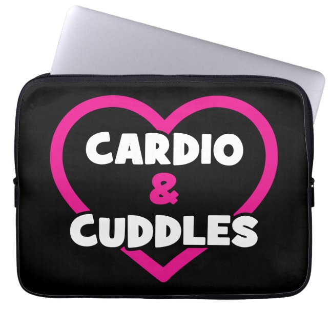 Cardio och Cuddles - Funny Novelty Gym Workout Laptop Fodral (Framsidan)