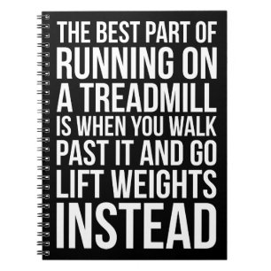 Cardio, Treadmill Running vs Lipping - Funny Gym Anteckningsbok