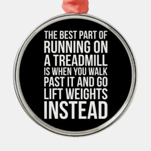 Cardio, Treadmill Running vs Lipping - Funny Gym Julgransprydnad Metall