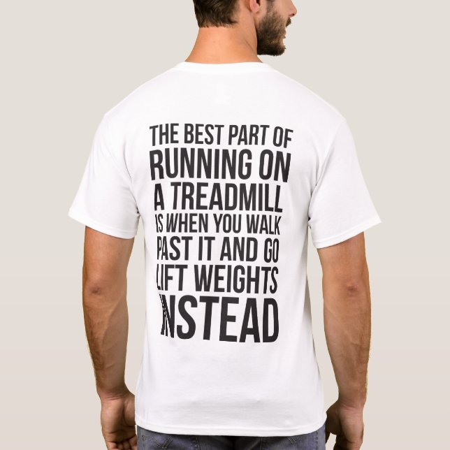 Cardio, Treadmill Running vs Lipping - Funny Gym T Shirt (Baksida)