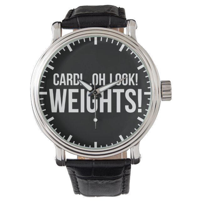 Cardio vs Weights - Funny Novelty Gym Workout Armbandsur (Framsida)