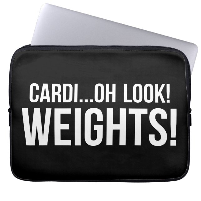 Cardio vs Weights - Funny Novelty Gym Workout Laptop Fodral (Framsidan)