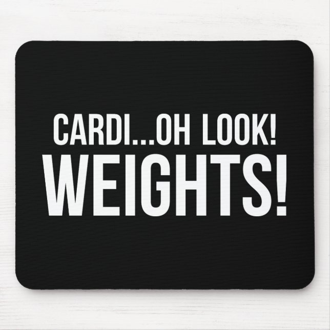Cardio vs Weights - Funny Novelty Gym Workout Musmatta (Framsidan)