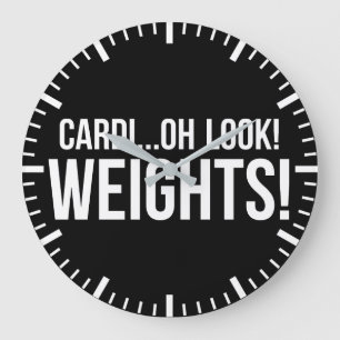 Cardio vs Weights - Funny Novelty Gym Workout Stor Klocka