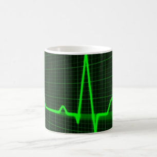 cardiogramecgmönster för klassikervitmugg kaffemugg