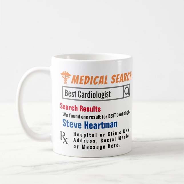 Cardiolog Funny Search Gift Mugg (Vänster)