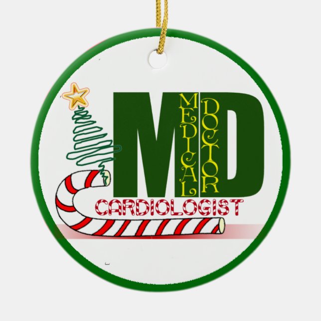 CARDIOLOGIST HEART DOKTOR CHRISTMAS MERRY JULGRANSPRYDNAD KERAMIK (Framsidan)