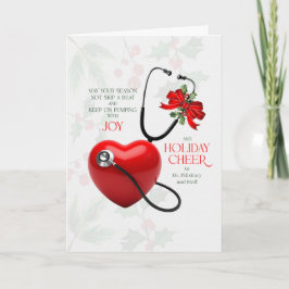 Cardiologist Season Pumping with Joy Custom Name Helgkort