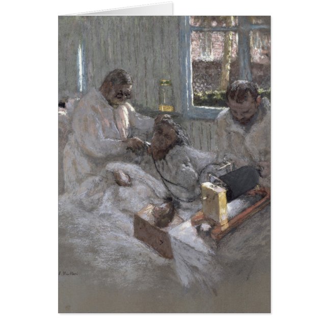 Cardiologisten Henri Vaquez och hans Hälsningskort (Framsidan)