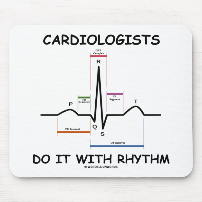 Cardiologists gör det med rytm (ECG/EKG) Musmatta (Framsidan)