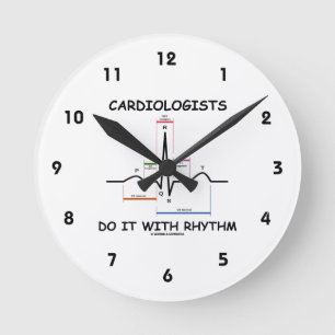 Cardiologists gör det med rytm (ECG/EKG) Rund Klocka