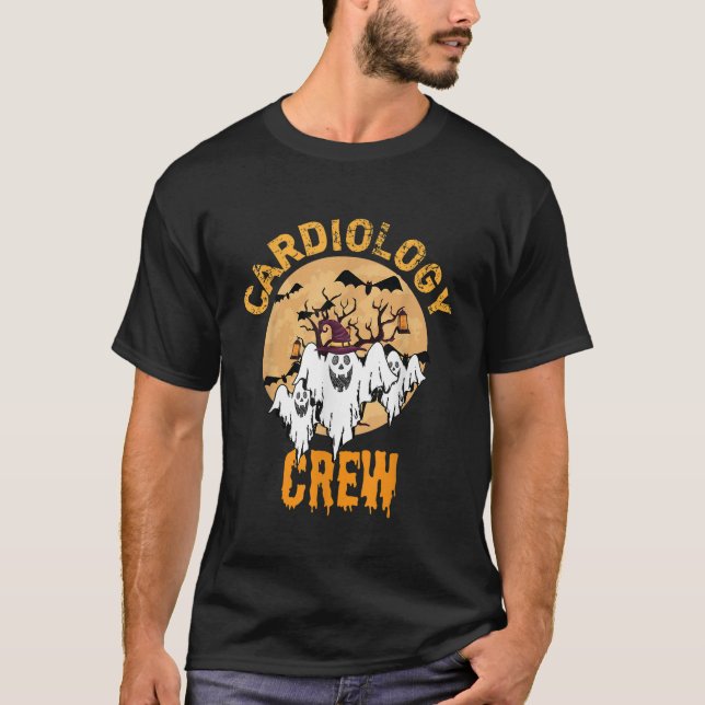 Cardiology Boo Crew Halloween Ghost T Shirt (Framsida)
