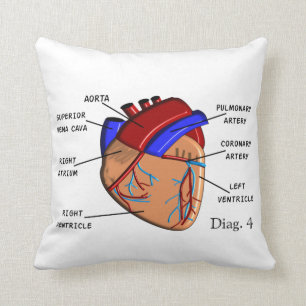 Cardiology kudder "hjärtan" Diag. 4 Kudde