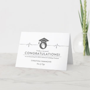 Cardiology School Student Minimal Gratulerar Tack Kort