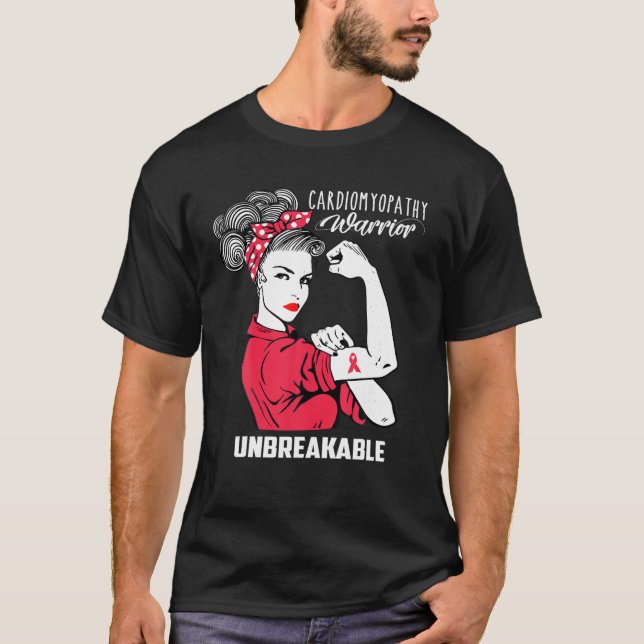 Cardiomyopati Warrior Obrytable Shirt Awareness T (Framsida)