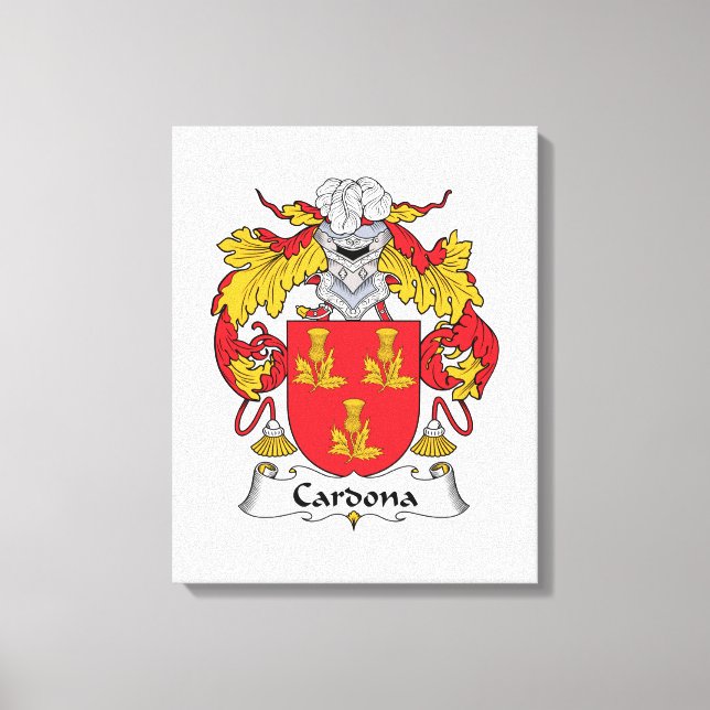 Cardona Family Crest Canvastryck (Framsida)