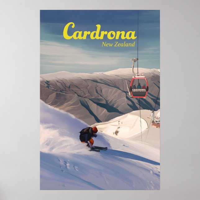 Cardrona Skidort Resaaffisch Poster (Framsidan)