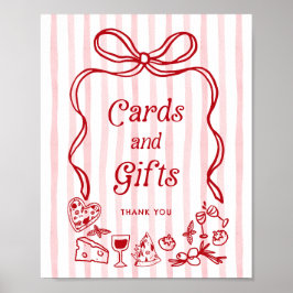Cards and Gifts Bow Italian Lemons Baby Shower Poster