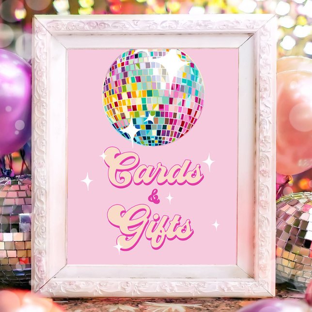 Cards and Gifts Disco Ball Retro Groovy Birthday Poster (Skapare uppladdad)