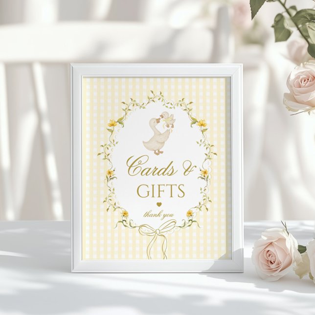 Cards and gifts Silly Goose gender neutral gingham Poster (Skapare uppladdad)