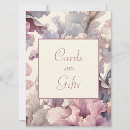 Cards and Gifts Wedding Sign, Elegant Floral Blush