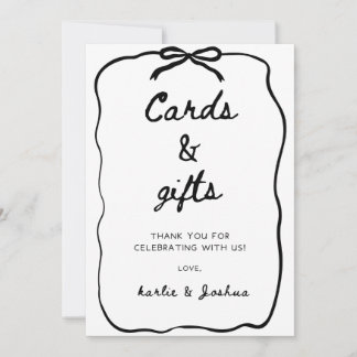 Cards And Gifts Wedding Sign Inbjudningar
