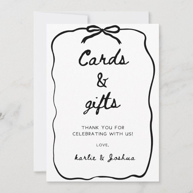 Cards And Gifts Wedding Sign Inbjudningar (Framsida)