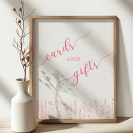 Cards & Gifts Baby Shower Sign | Dusty Pink Poster
