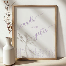 Cards & Gifts Baby Shower Sign | Lavender Poster