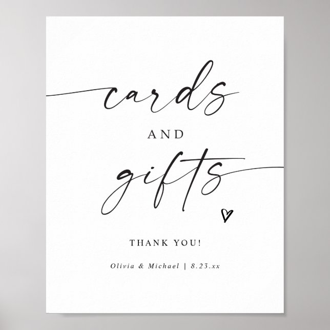 Cards & Gifts Modern Handwritten Wedding Sign Poster (Framsidan)