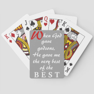 Cards-God Gave Godsons - Red Blue Grått Bkgrand Spel Kort