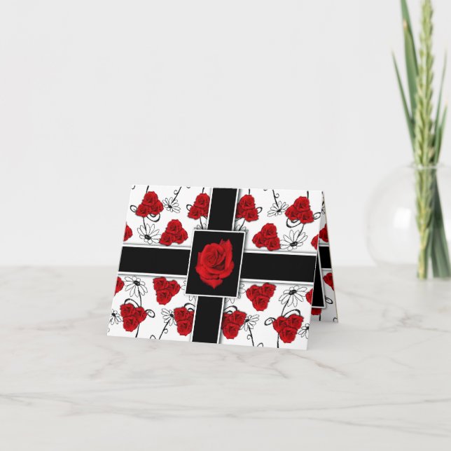 Cards mallen - anpassaderöd ros kort (Framsida)