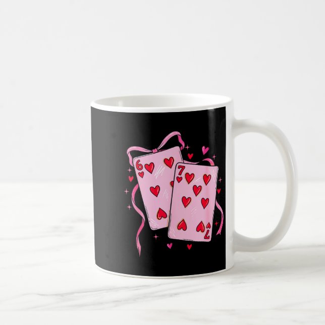 Cards Valentine Meme 6 Coquette Bow Funny Gift Tee Kaffemugg (Höger)