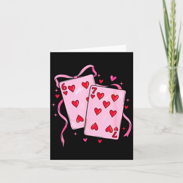 Cards Valentine Meme 6 Coquette Bow Funny Gift Tee Kort (Framsida)