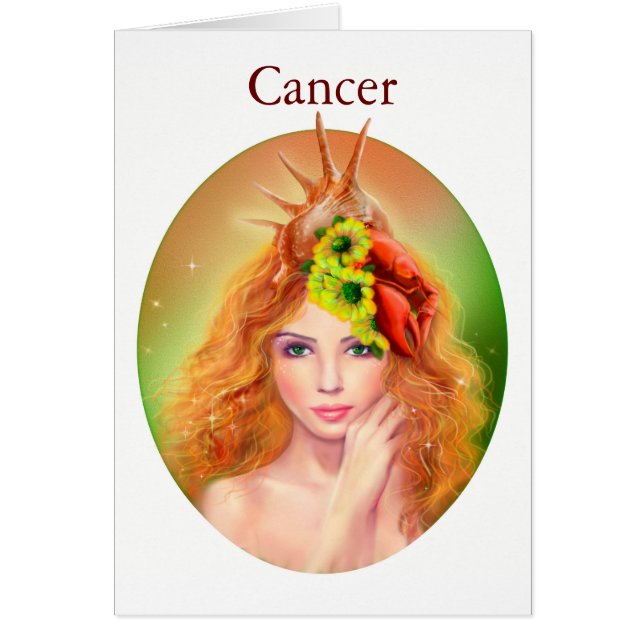 Cards Zodiac - Fantasy Cancer Hälsningskort (Framsidan)
