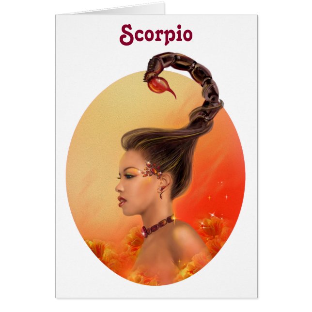 Cards Zodiac - Fantasy Scorpio Hälsningskort (Framsidan)