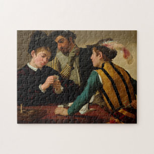 Cardsharps, 1595 av Caravaggio Pussel