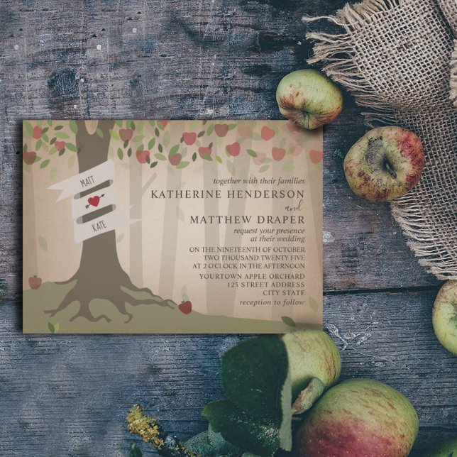 Cardstock Inspired Apple Orchard Bröllop Inbjudningar (Skapare uppladdad)