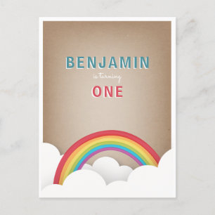 Cardstock Inspired Rainbow Clouds Birthday Inbjudan Vykort