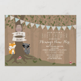 Cardstock Inspired Woodland Baby Shower - Boy Inbjudningar