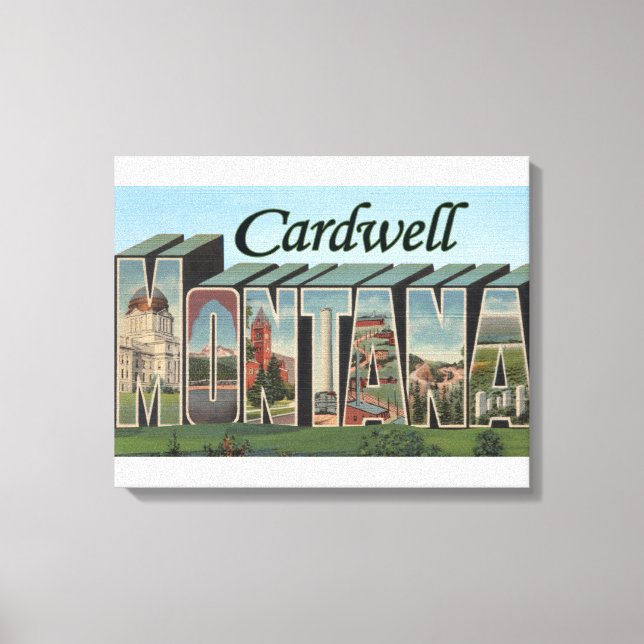 Cardwell, Montana - Large Brev Scenes Canvastryck (Framsida)