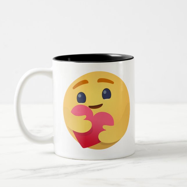 Care Emojis Facebook Två-Tonad Mugg (Vänster)