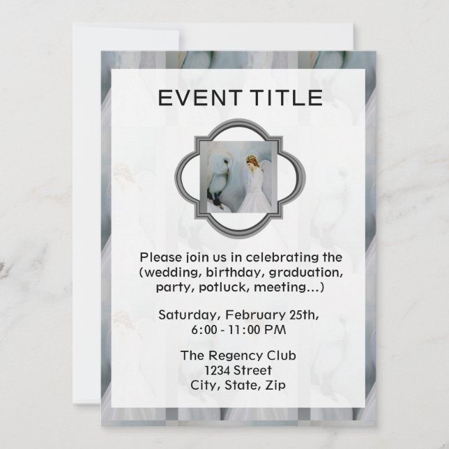 Care Guardian Angel och White Uggla Inbjudningar (Framsida)